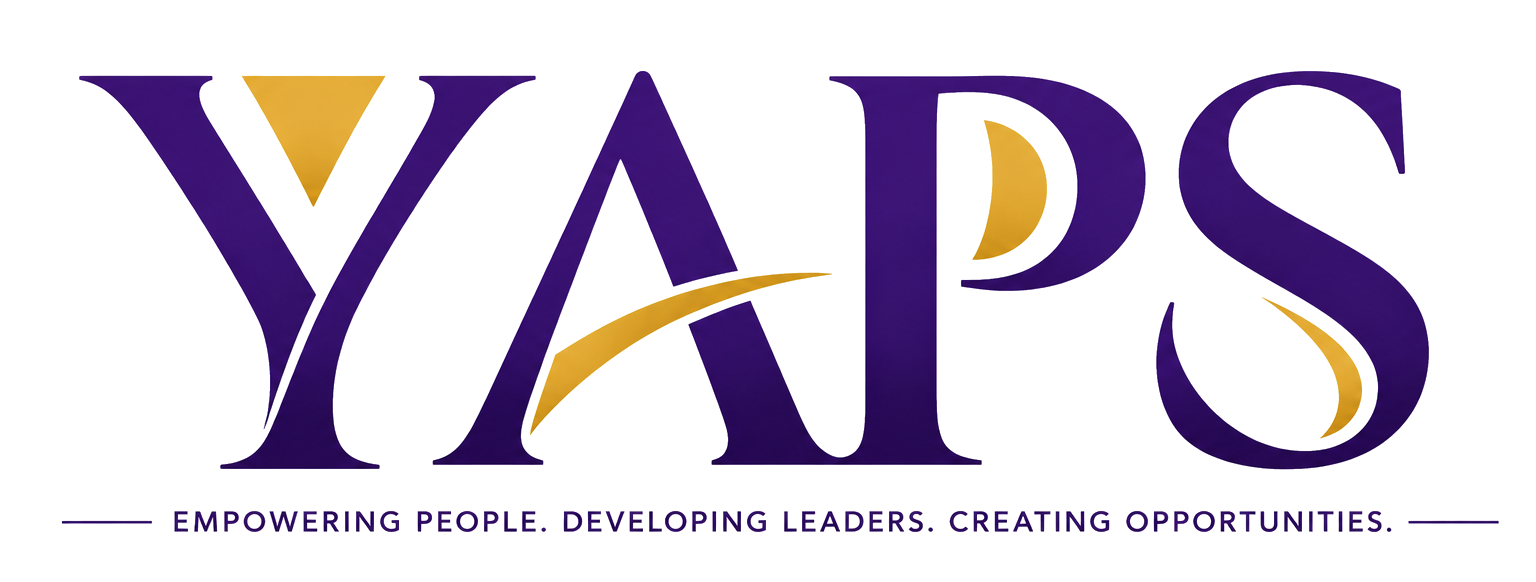 YAPS logo in purple and gold